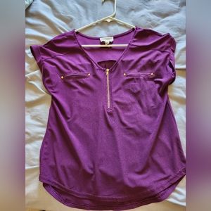 Flower & Feather Purple Blouse